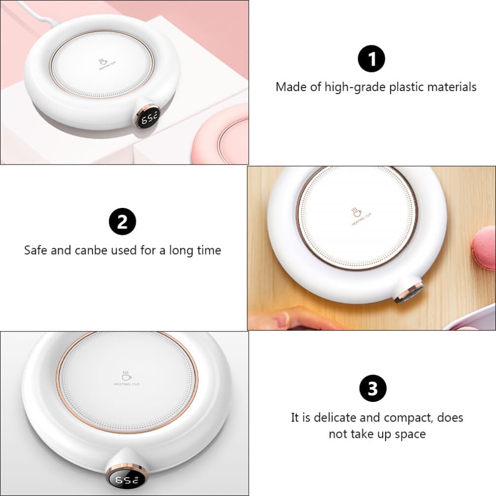 Luxshiny Coffee Mug Warmer for Desk: with 3 Temperature Settings Beverage Thermostatic Warmer for Tea, Milk, Coffee