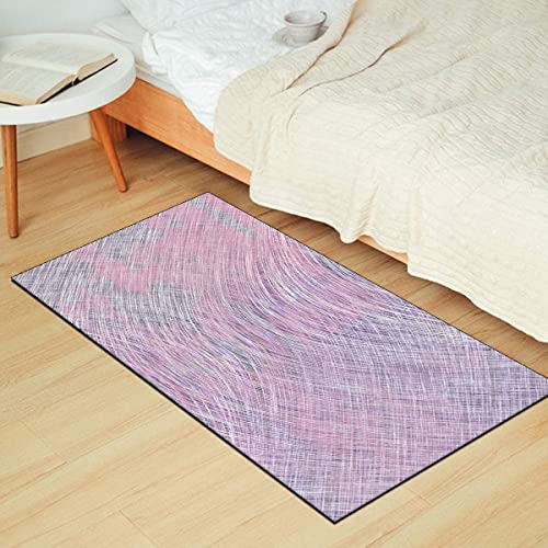Alfombra larga para pasillo antideslizante y lavable en poliéster lila abstracto 3