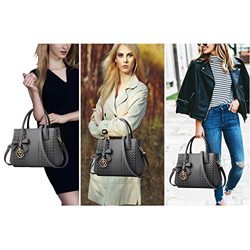 Purses And Handbags For Women Fashion Ladies Pu Leather Top Handle Satchel Shoulder Tote Bags Dark Gray 10.2" X 3.9" X 7.9" #TOP1
