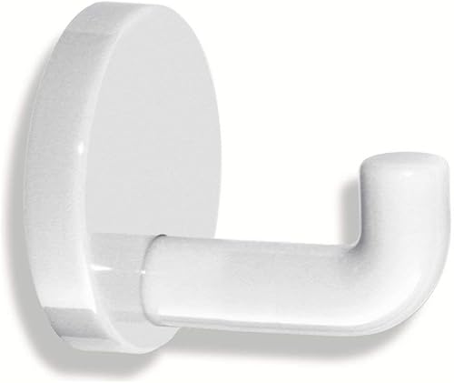 Hewi Heinrich Wilke 477 Series 477.90.010 - Ganchos individuales (1.772 in, diámetro de rosetón de 1.969 in, color blanco puro)