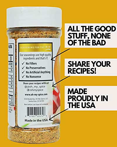 Everything Low Sodium Keto Seasoning By Oh My Spice | 0 Calories 0 Carbs 0 Sugar, Vegan Gluten Free Paleo Non Gmo No Msg No Preservatives | Gourmet Healthy Seasonings For Cooking & Flavor Dressing Mix #TOP2