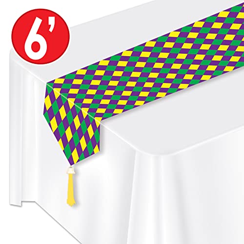 Beistle , 3 Piece Mardi Gras Table Runners, 11" X 6' #TOP1