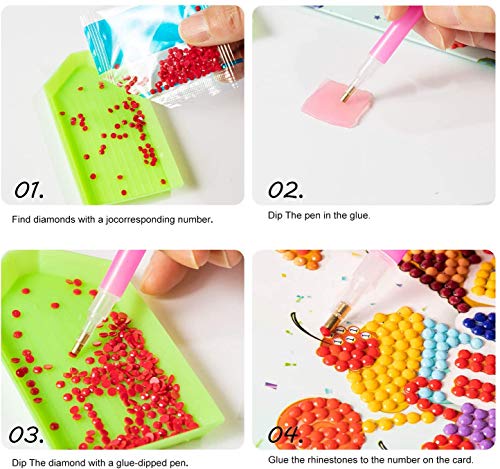 8-Pack Christmas Cards 5D Diy Diamond Painting For Adults Kids, Santa Claus Penguin Snowman The Christmas Tree, Art Round Diamond, Greeting, Thank You, Card Creativity For Holiday Family And Friends #TOP4