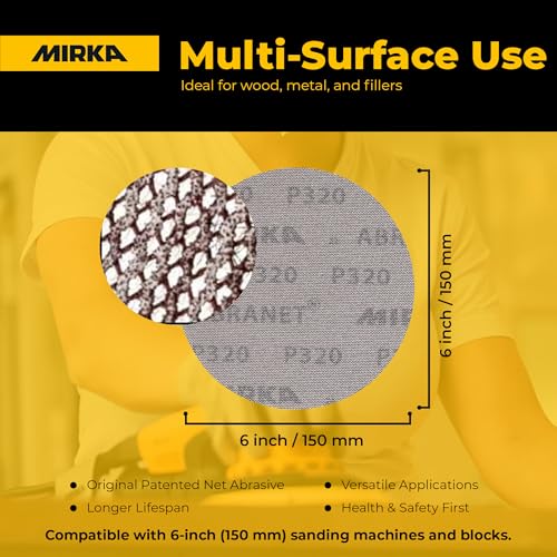 Mirka 9A-241-240 6-Inch 240 Grit Mesh Abrasive Dust Free Sanding Discs, Box of 50 Discs by Mirka - Image 2