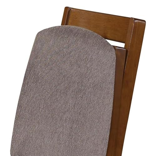 MECO Stakmore Classic Premium Solid Wood Dining Table Folding Chair Furniture Set with Fabric Padded Upholstered Seat, Fruitwood (Set of 2) - Thumbnail 7