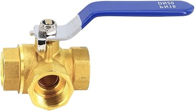 Aspheric Valve, 3 Way Ball Valve, Three Way Ball Valve, Brass 3 Way Ball Valve, Three-Way Ball Valve with Threaded DN15 1/2 Inch, Brass, Lever Handle