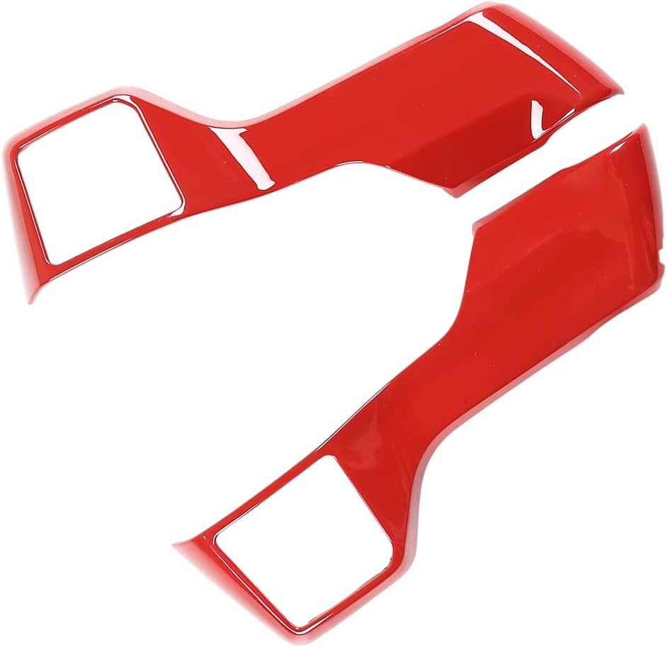 Interior Car Accessories Fit for Toyota Tacoma 2016-2020 Steering Wheel Button Frame Cover Trim Red (Low Configuration 1+1 Holes)