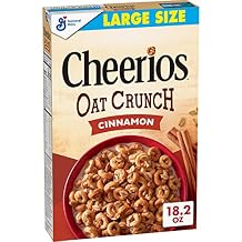 Cheerios Cinnamon Oat Crunch Breakfast Cereal, 18.2 oz Box Pack of 12