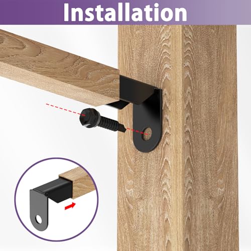 4 Pcs Fence Mounting Bracket for 1" x 1" Square Rails, Carbon Steel Fence Mounting Bracket, Fence Panel Internal Connector - Black - Image 3