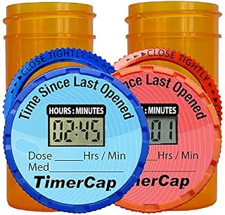TimerCap Automatically Displays Time Since Last Opened - Built-in Stopwatch Smart Pill Bottle