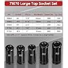 71670 Tap Socket Set Fits 5/8, 11/16, 3/4, 7/8 and 1 Taps, 1/2 Drive, Tap Sockets Adapter For Larger, M.C.T.I. Standard Taps, Large Tap Socket Wrench Set