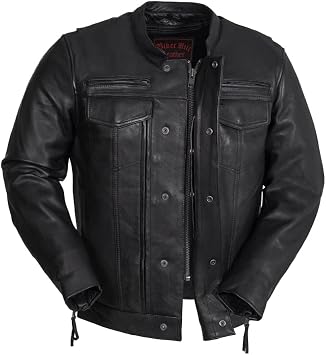 Mens Motorcycle Leather Riding Jacket | Leather Motorcycle Biker Jacket Men Medium