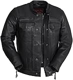 Mens Motorcycle Leather Riding Jacket | Leather Motorcycle Biker Jacket Men (5XL)