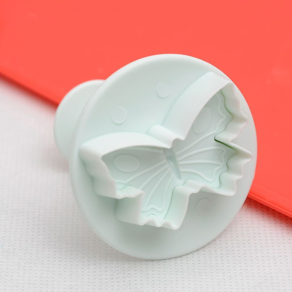 Juego de cortador de émbolo de fondant, herramientas de estampado de mariposas, sellos de galletas, frutas, galletas, azúcar, plastilina, herramientas de decoración para pasteles, cupcakes, 7