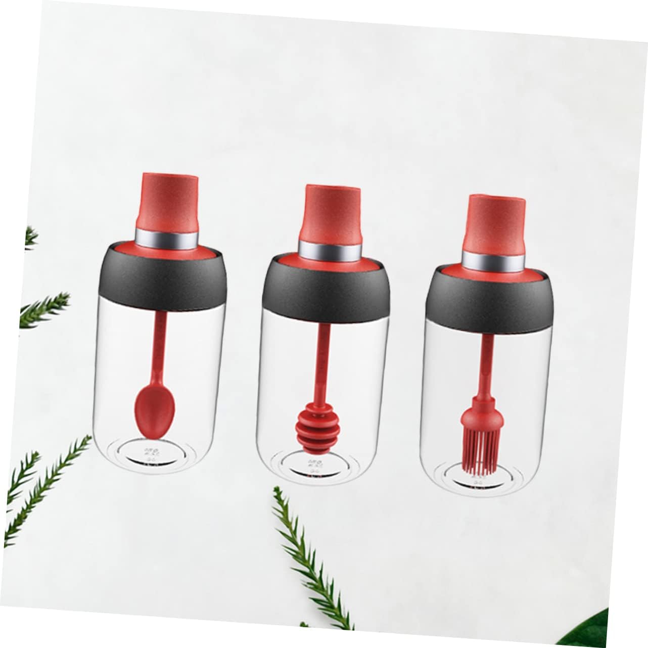 3pcs Glass Seasoning Bottles and Cover Practical Honey and Containers for Kitchen Use Design for Storing Condiments and Ingredients