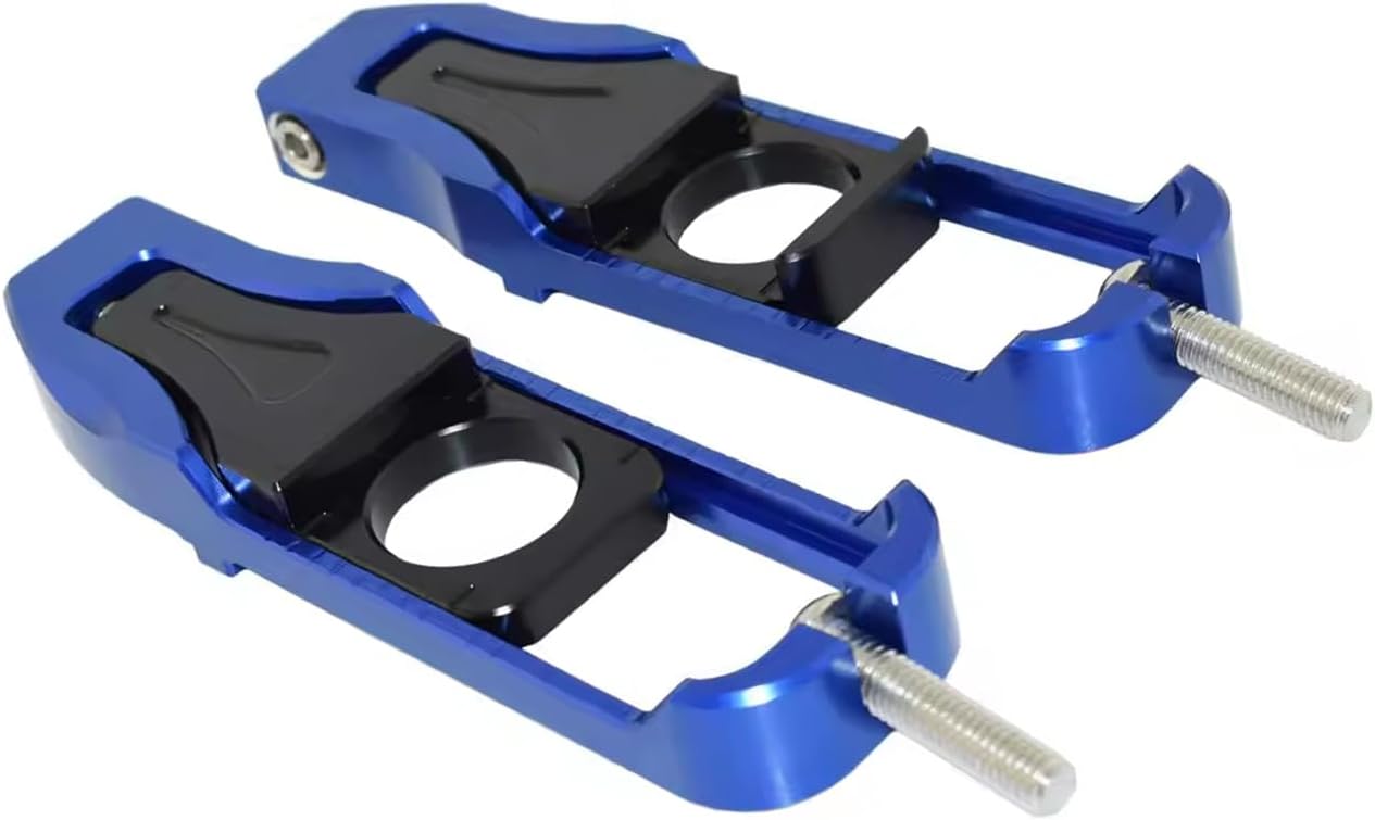 Motorcycle Parts Rear Wheel Axle Blocks Chain Adjusters Tensioners For YAMAHA YZF R6 YZF-R6 RJ27 2019-2023 (Blue)