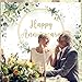 Sensfun 7x5ft Happy Anniversary Backdrop Sage Green Eucalyptus Wedding Anniversary Party Decorations Greenery Marriage Memorial Day Cheers to 10 Years 25th 40th 50th Wedding Day Banner