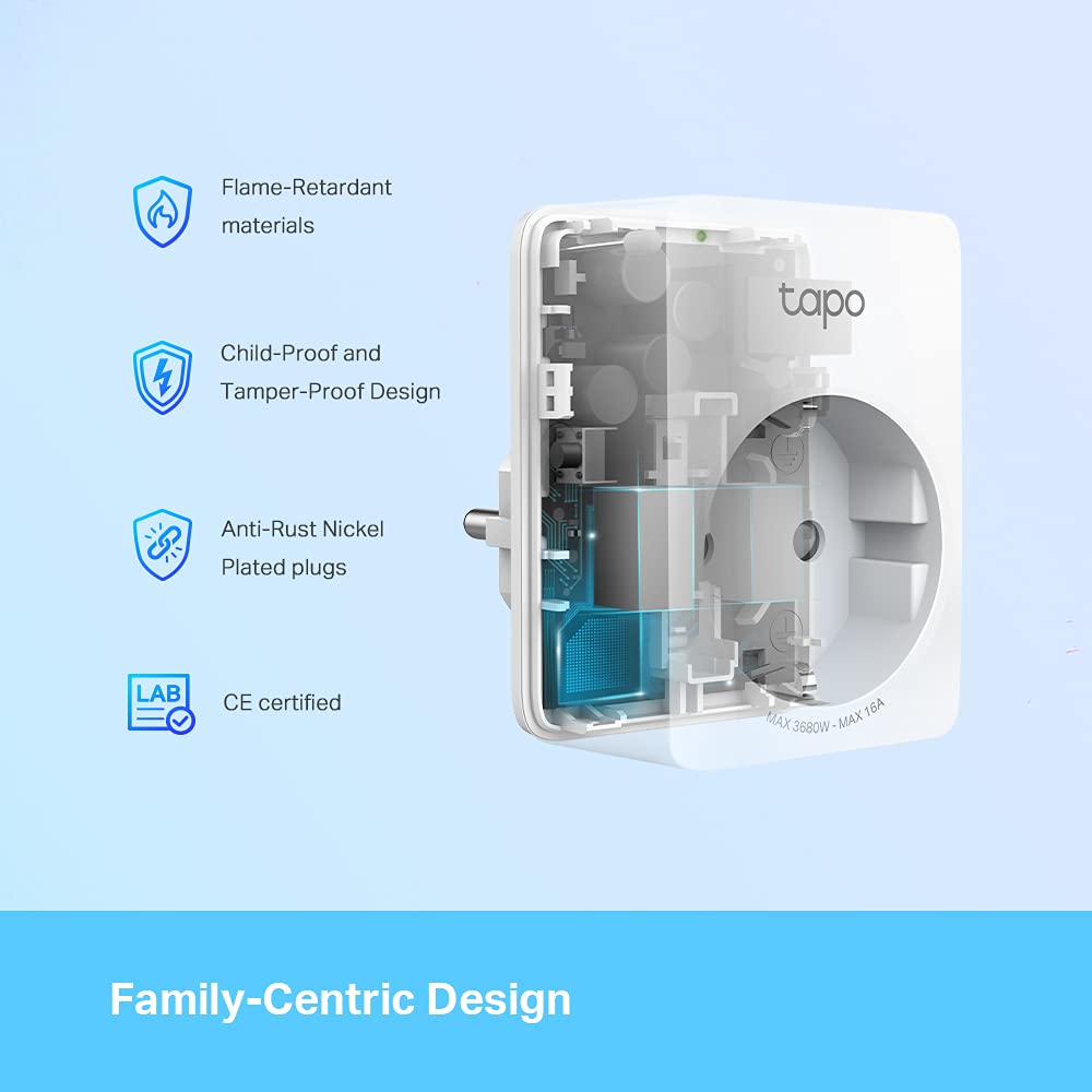 Tp-Link Tapo P110 Inteligentne Gniazdko Wi-Fi, Biały, 1 gniazdko