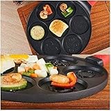 SHOUKAII Pancake Pan Omelet Pan Alloy Frying Pan Breakfast Pot Fried Smiley Face Animal Mold Pancake Omelette Pan Seven-hole Egg Pot frying pan Wok - Image 3