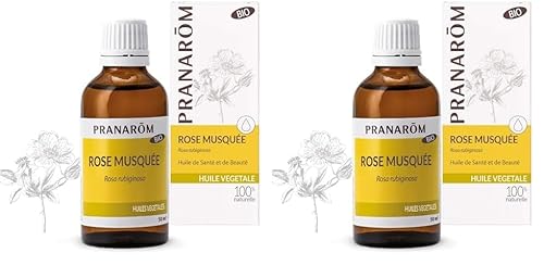 Pranarôm - Rose Musquée Bio - Huile Végétale - Beauté de la peau - Anti-âge - Riche en Oméga 3, 6, 9-50 ml (Lot de 2)