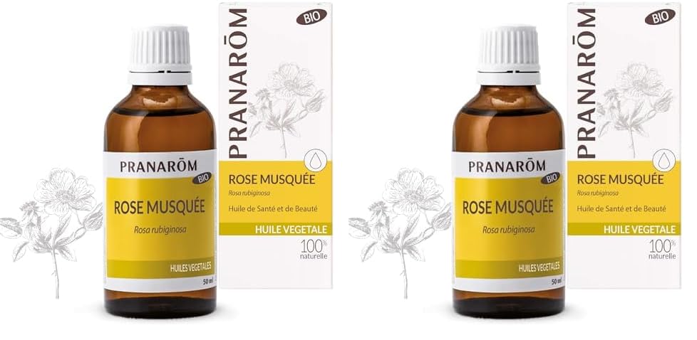 Pranarôm - Rose Musquée Bio - Huile Végétale - Beauté de la peau - Anti-âge - Riche en Oméga 3, 6, 9-50 ml (Lot de 2)