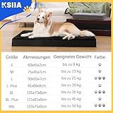 KSIIA Orthopädisches Hundebett für Große Hunde, XXL Waschbar Hundekissen Flauschig Hundematte Hundematratze mit Abnehmbarer Deckel in Dunkelgrau 120x75x9cm