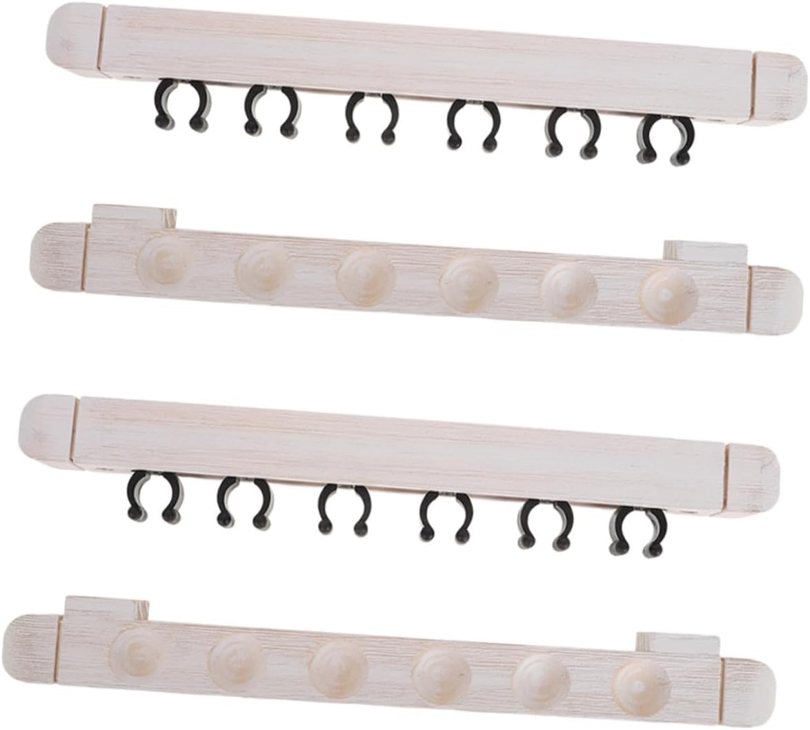 2 Pairs Solid Wood Wall Mounted Pool Stick Rack Billiard Cue Holder for Home and Club Elegant Cue Storage Organizer Enhancing Billiard Decor Pool Table Accessory