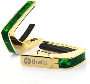 THALIA 24K GOLD FINISH CAPO WITH GREEN ANGEL WING INLAY