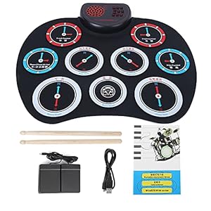 Roll-up drum oefenpad, handtrommel percussie draagbaar voor kinderen en volwassenen