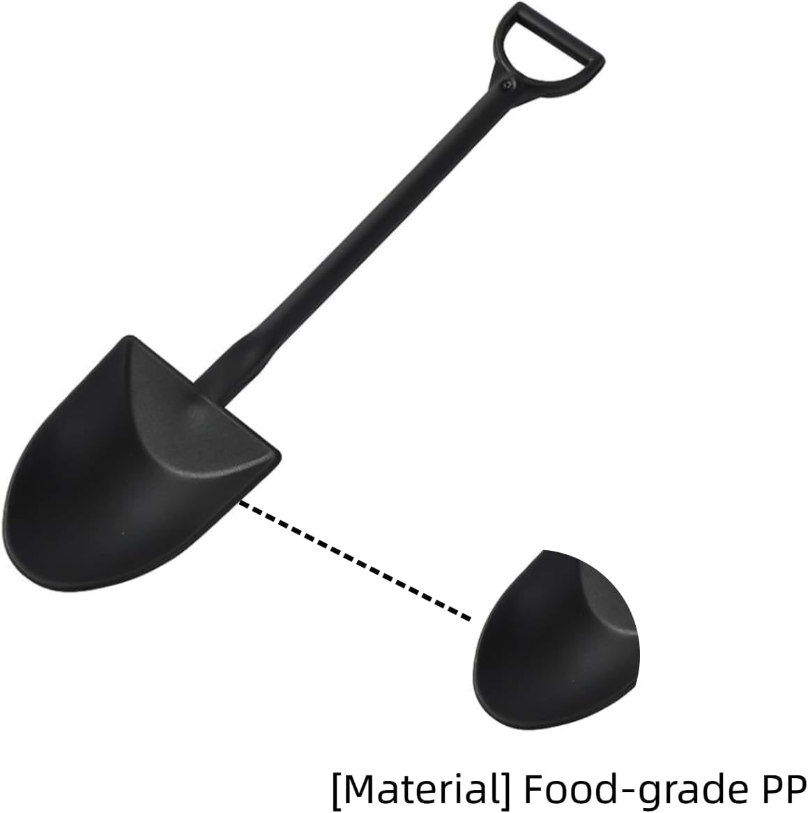 50Pcs Disposable Plastic Spoons, Premium Quality for Ice Cream, Dessert, Pudding Yogurt, Pastry, Shovel Shaped Fruit Cake Spoon, Family/Party Supply - (black)