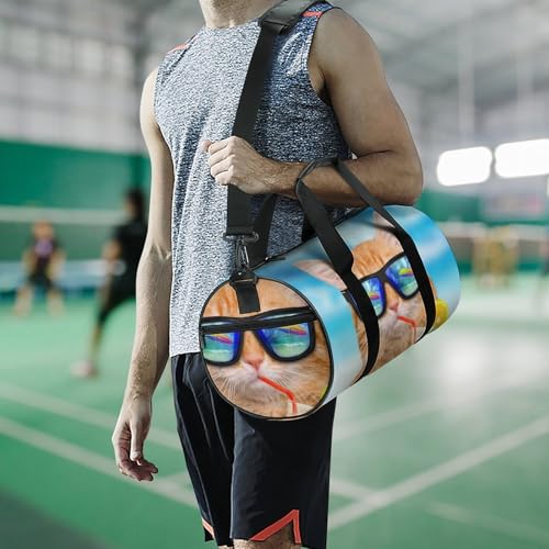 Sac de sport chat drôle avec grand compartiment 45cm et motif original - 7