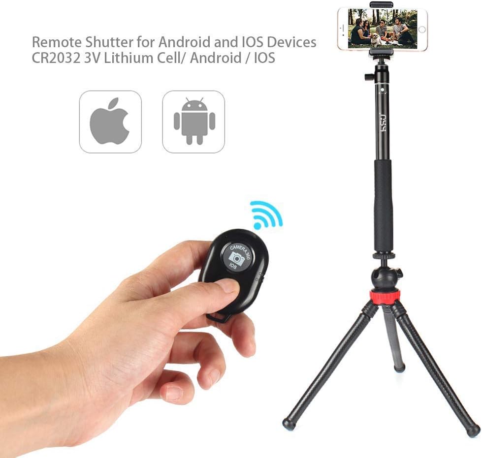 Exсluѕіvе HSU Bluetooth Selfie Stick, Waterproof Hand Grip with Wireless Remote and Tripod Stand for GoPro Hero 10/9/8/7/6/5/4, Selfie Stick for iPhone X/iPhone 7/8/7 Plus/8 Plus and Other Action Cameras