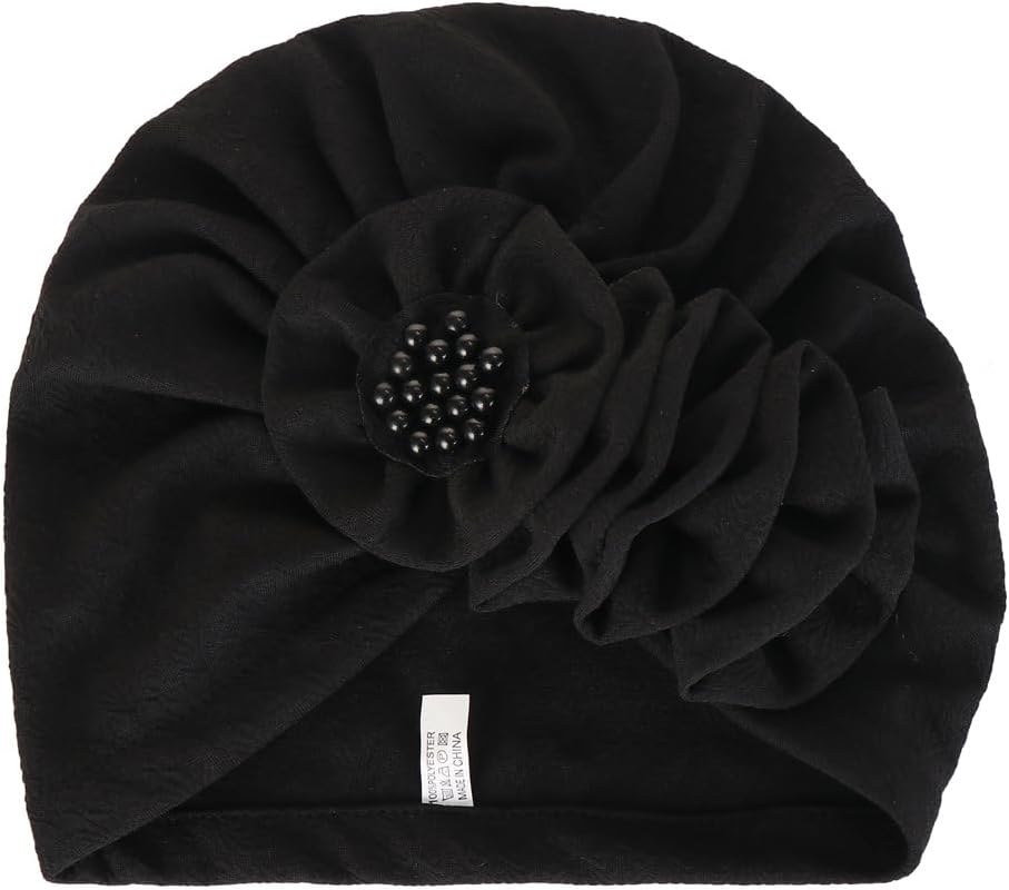 Chemo Turban Caps for Women - Bead Flower Solid Headwear Hats Pre Tied Headwraps for Cancer Patients - Image 7