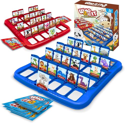 Quién Es Quién? Quién es Divertido Juego de Mesa Juego de Adivinanzas 96 Piezas Cartas Familiares Juegos de Preguntas Actividades Recreativas para Familias y Fiestas