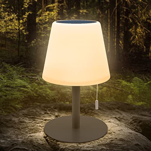 MALUX Lampe de table solaire d'extérieur 2 en 1 - Charge solaire USB - 8 couleurs - Intensité variable - Avec télécommande - Pour table, jardin, chambre à coucher, camping