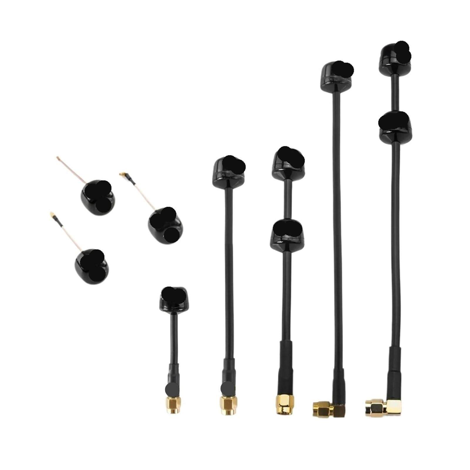 Doppia antenna FPV da 5,8 GHz 2, dBi RHCP for occhiali Fatshark EV200D RC Racing Drone Modelli a lungo raggio(Straight Angle)