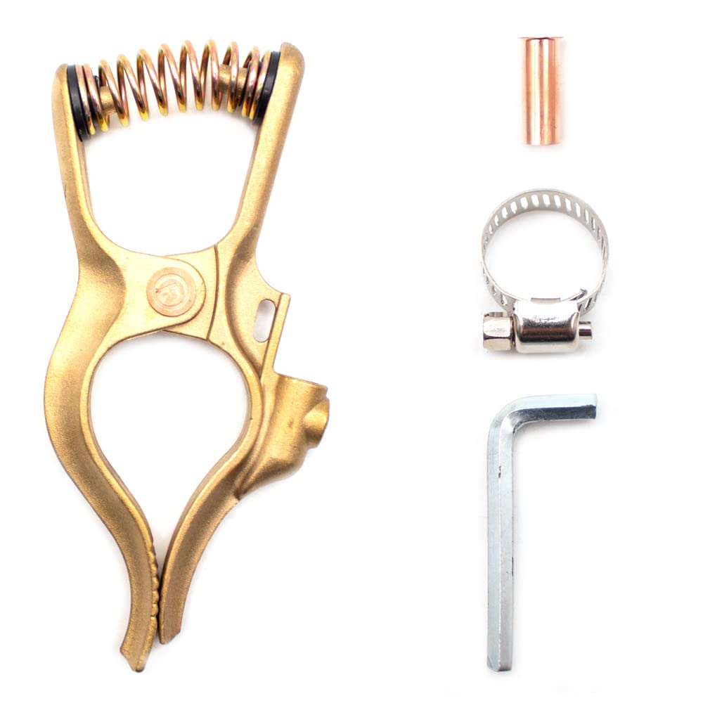 Jieotwice Brass Ground Clamp MIG MMA TIG Plasma Submerge Earth Cable Holder Forged Heavy Duty Type G Welding Ground Clamp 500A