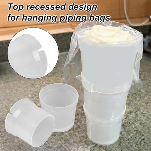 Piping Bag Holder for Filling, Pastry Bags Holder Stand with 10 Sealing Ring Silicone Cake Decorating Accessory Stand Baking Tool Organizer Supplies for Cake Decorating Gadgets Icing Frosting Filling by Fukaisu - Image 4