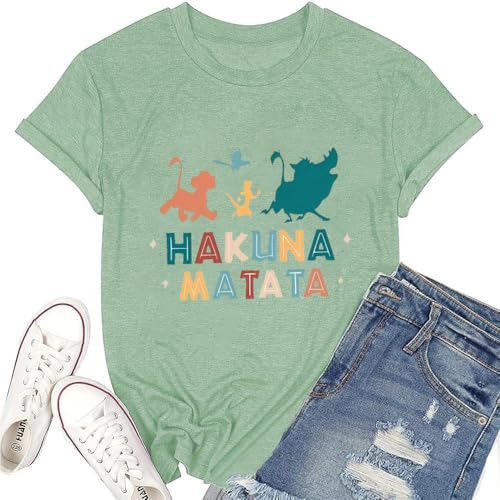 Magic Castle Hakuna Matata Animal Kingdom Letter Print T Shirt-L LG