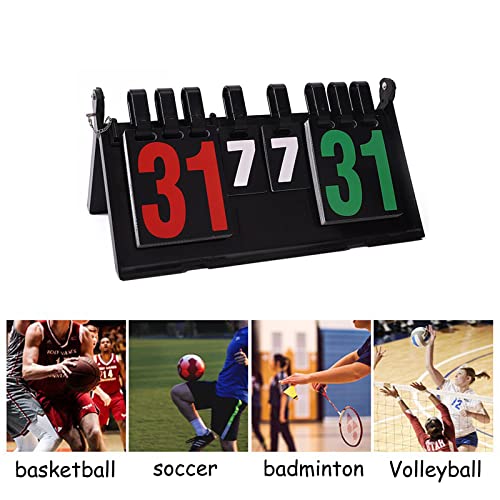 Joyeee 6-Digital Baseball Scoreboard, Ping Pong Tennis Volleyball Scoreboard Flipper, Football Scoreboard For Tennis Score Keeper, Indoor & Outdoor Scoreboard Sports Game, Flips Up To 31, Black #TOP6