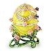 Apropos Hand-Painted Flowery Faberge Egg with Rich Enamel and Sparkling Rhinestones Jewelry Trinket Box