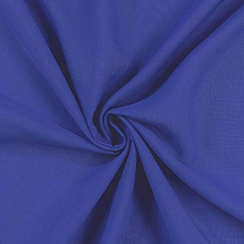 Valentina Textile Inc Solid Chiffon Fabric Polyester Dress Sheer 58/60" Wide by The Yard(5 Yard, Royal Blue)