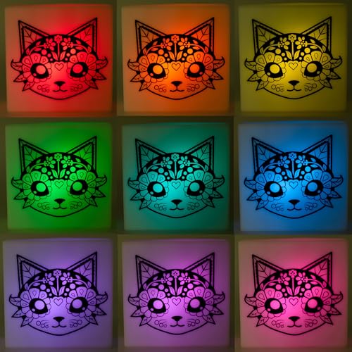 Kit artesanal iluminación nocturna para colorear gato miniatura 6