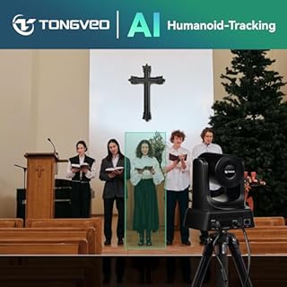 TONGVEO Caméra PTZ AI 4K avec suivi automatique et zoom optique 20x, caméra de conférence avec HDMI/USB3.0/LAN/PoE - Idéale pour les services religieux, les réunions zoom, le streaming en direct et