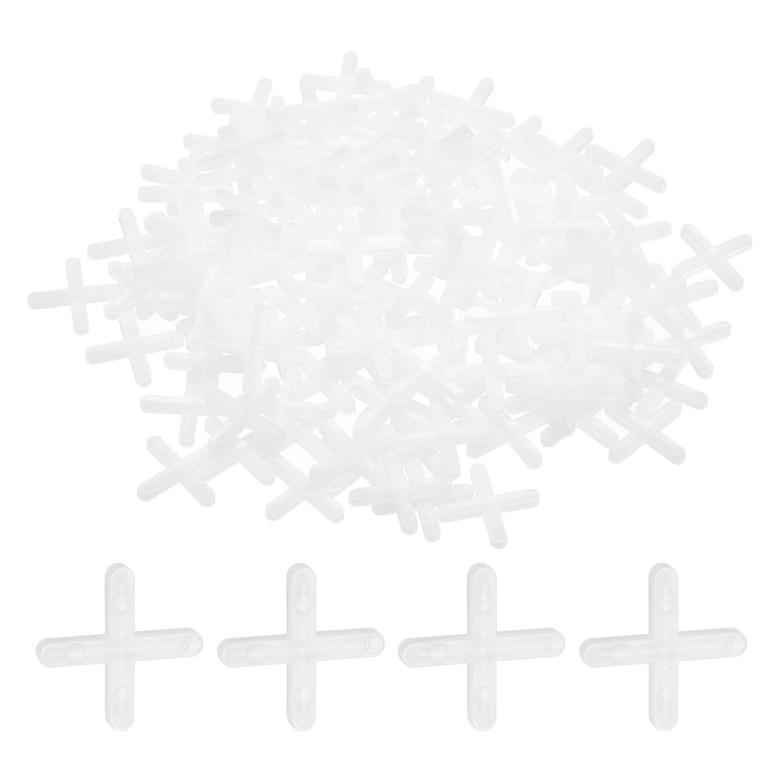 PATIKIL 1/25" (2.0mm) Cross Tile Spacers, 300 Pcs Suit 2 mm Plastic Floor Wall Hexagonal Tile Spacers for Floor Wall Spacing Paving Tiling Installation Leveling Laying Tools, White