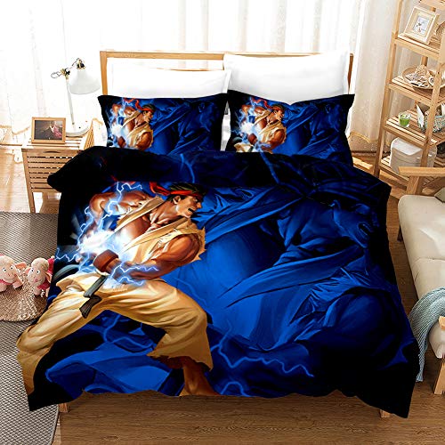 Bedding Duvet Cover Sets 3d Street Fighter Printing Comfortable Quilting Bedroom Set 100 Microfiber 1 Duvet Cover 2 Pillowcases