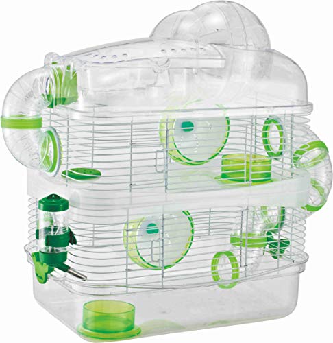 Acrylic Sparkle Expansible and Customizable 3-Levels Habitat Hamster Rodent Gerbil Mouse Mice Cage with Top Lookout Level and Large 6