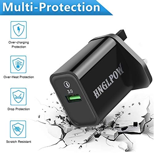 Fast Charger for Samsung Galaxy S9 S8 Plus A41 A52 5G A40 A8 A9 2018,A3 A5 2017,Sony Xperia 1 5 10 II,XA1 XA2,XZ3 XZ2 XZ1 Compact Premium,L3 L4,QC 3.0 USB Wall Plug,18W Phone Travel Adapter+2M C Cable
