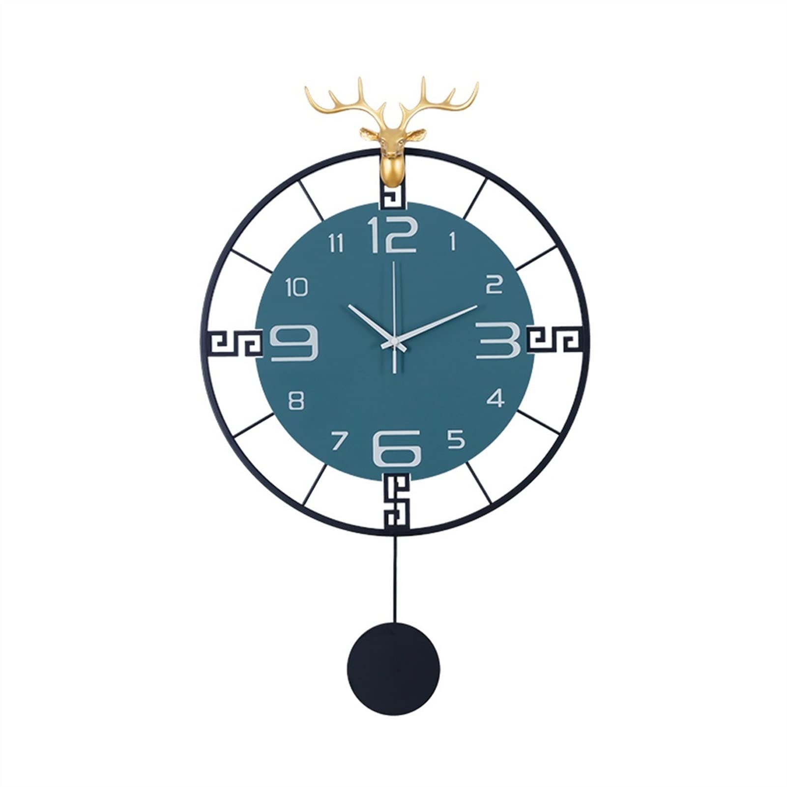 Horloge murale tête de cerf moderne et silencieuse pour salon et bureau