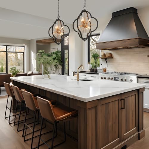 ZEVNI Black and Gold Chandelier, 6-Light Mid-Century Modern Chandeliers for Dining Room, 20" Dia Globe Flower Chandelier with Sputnik Starburst for Kitchen, Living Room, Foyer by ZEVNI - Image 3